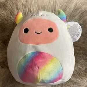 NWT Squishmallow Christmas Rainbow Yuri the Yeti 8” Plush